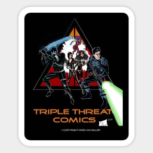 Triple Threat Comics Logo with Codename: Hunter Sticker